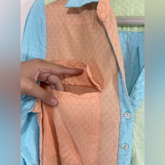 Roller Rabbit Multicolored Collared Long Sleeve Button Down Blouse Women’s M - Picture 3 of 12